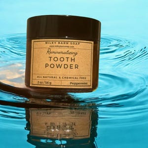 Re-mineralizing Tooth Powder with 10% Nano 60 Hydroxyapatite Food Grade Essential Oils Floride Free Non-Toxic Natural Toothpaste