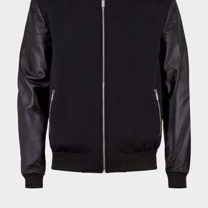 Varsity Jacke aus Wolle und Leder ohne Patches