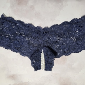 Blue Flowers,crotchless Panties,lace,high Waist,wedding,mesh,lace