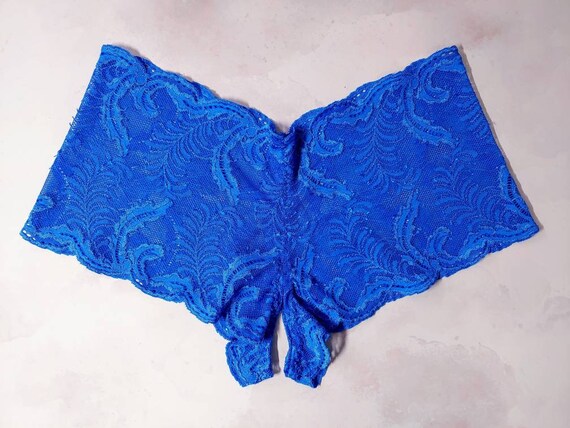 Royal Blue Lace Boy Panties