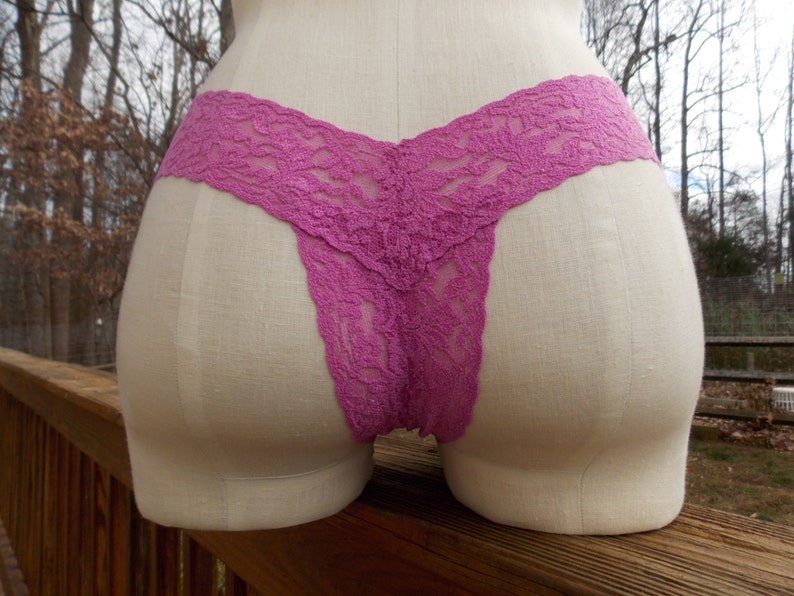 Thong Panties in Orchid Pink Stretch Lace