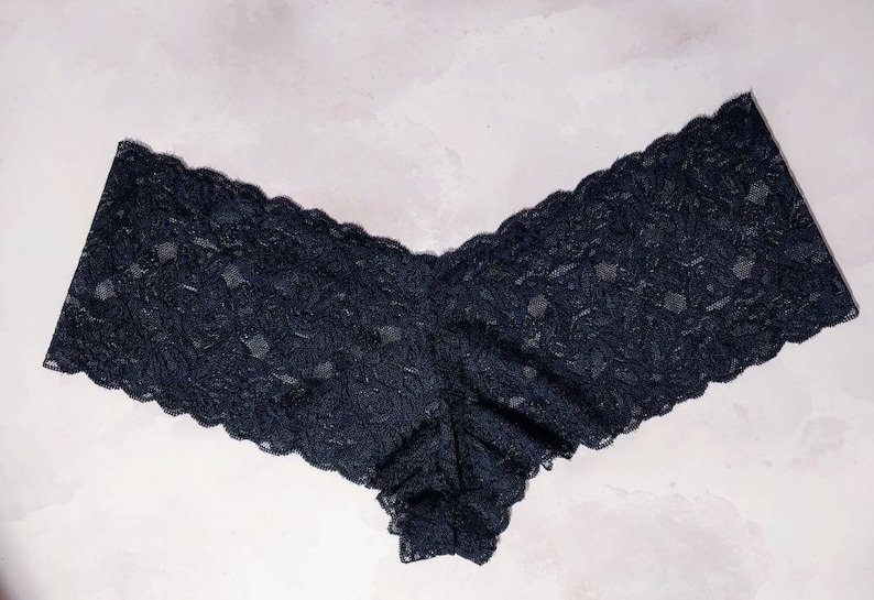 Boyshort Style Panties in Black Stretch Lace Also Available Etsy