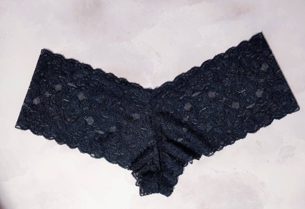 Boyshort Style Panties in Black Stretch Lace Also Available Etsy