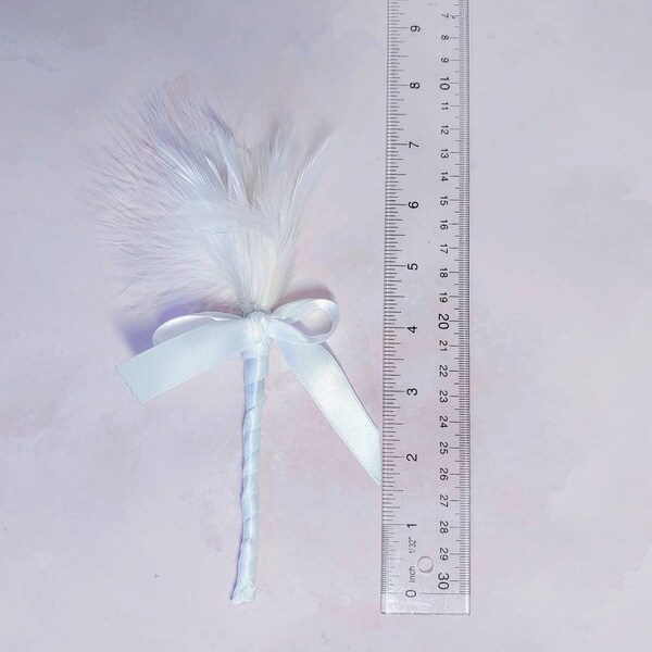 Feathers for Pleasure Tickle and Tease Wand With Natural Bird Feathers, Available in Several Colors