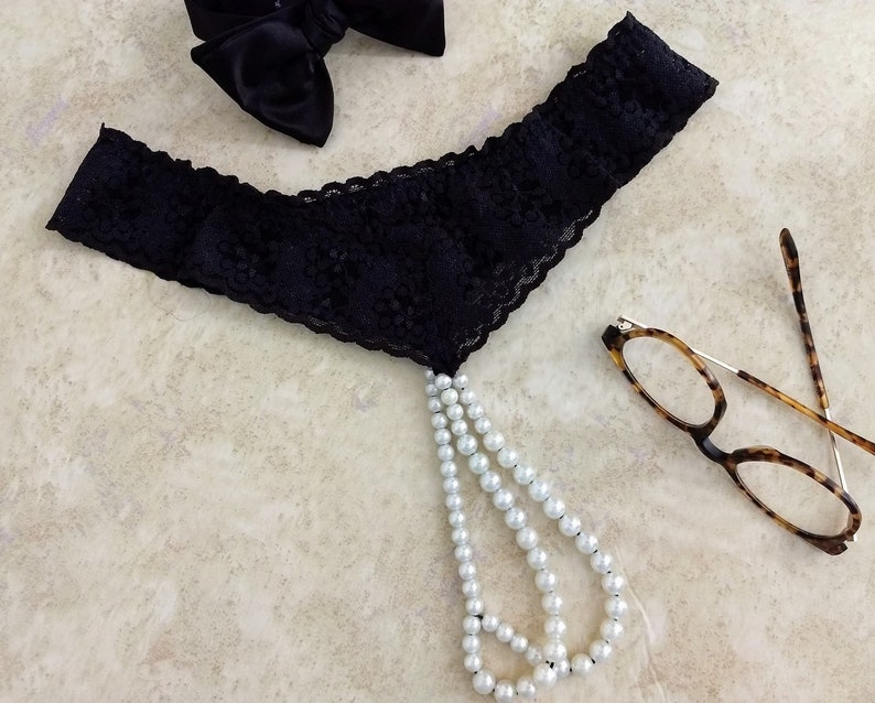 Men's Thong in Stretch Lace with Plastic Pearl Beads | Etsy