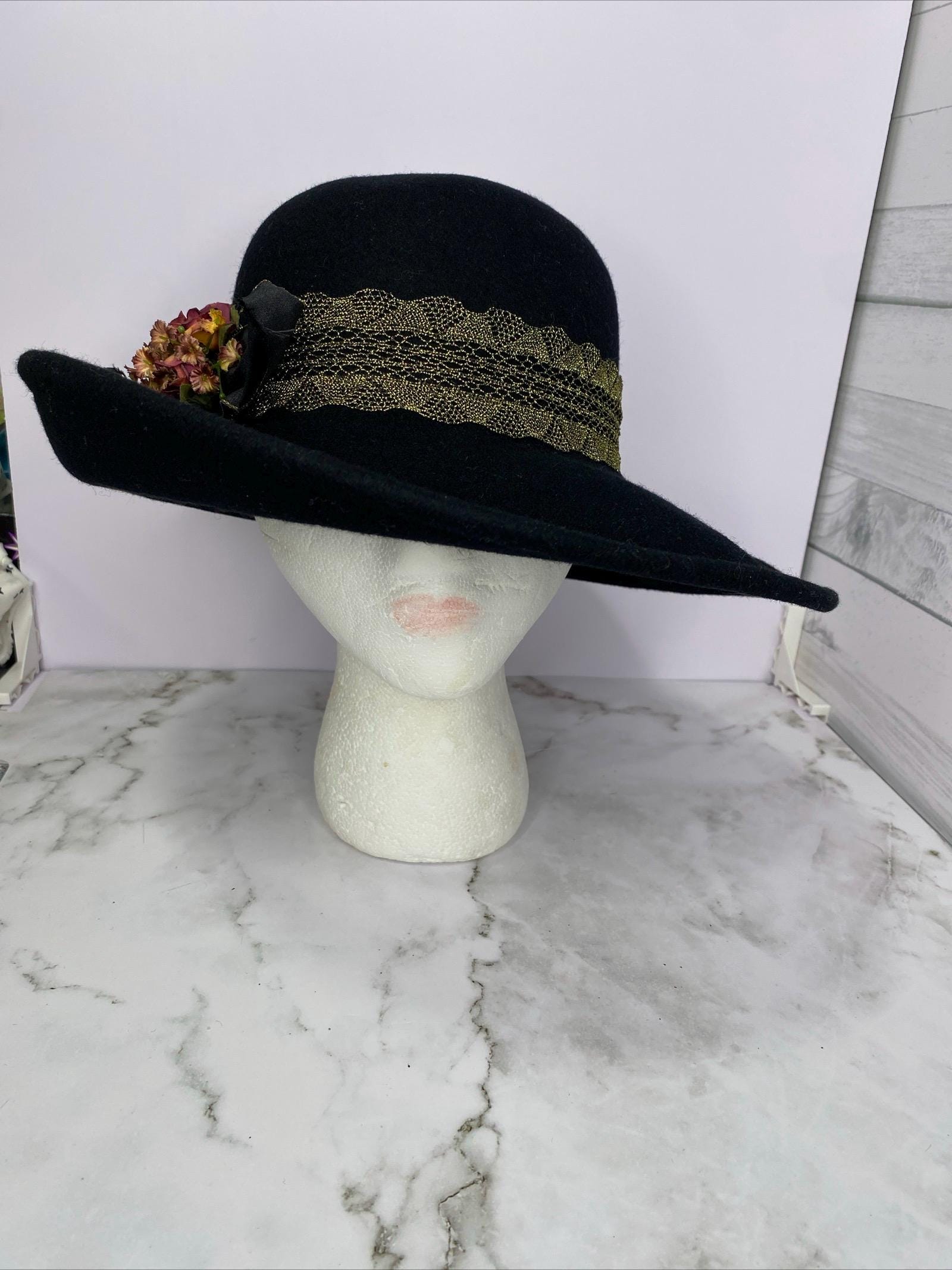 Black Straw Hat Satin Bow Street Smart By Betmar Made in USA Vintage Street Smart Betmar - Etsy main image 2