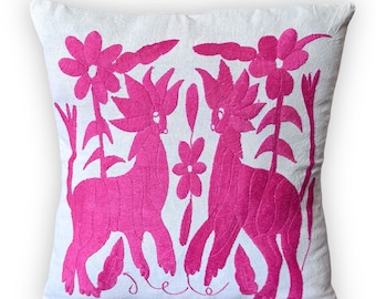 Otomi Hand bestickter Kissenbezug, Kissenbezug, Dekokissen Sham - Hand bestickt in Tenango Mexico