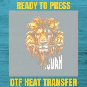 Inspirational Lion of Judah DTF Transfer, Christian Faith Ready to Press Iron-On for Religious Apparel & T-shirts