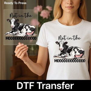 Cute Farm Animal Cow DTF Transfer Ready to Press Country Theme T-shirt for Animal Lovers Farmhouse Chic Apparel