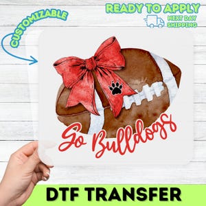 Niedliche Bulldogge Fußball sportliche DTF Transfer bereit zum Drücken für Team Spirit Bekleidung & Geschenke für Fans und Gruppen