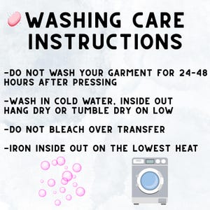 Washing care instructions