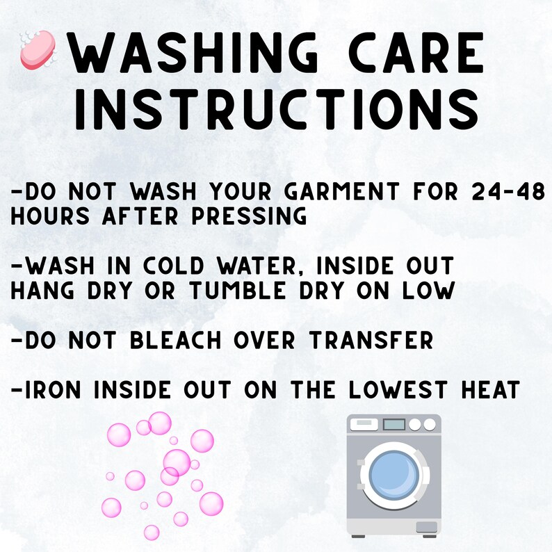 Washing care instructions