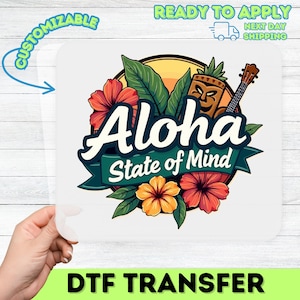 Aloha Funny Hawaiian Theme DTF Transfer for T-shirt & Sweatshirt - Ready to Press Tropical Vacation Beach Vibes Apparel