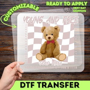 Niedlicher Teddybär Streetwear DTF Transfer Bügelbild bereit zu drücken Bekleidung für Teenager Junge Erwachsene - Trendy Fun T-Shirt