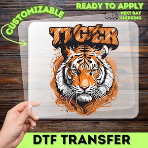 Majestic Tiger Wildlife DTF Transfer for Animal Lovers Conservationists - Bold Jungle Graphic Ready To Press Iron-On