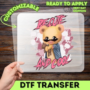 Süsser cooler Bär DTF Transfer | Bereit, lustiges Teddy-Design zu drücken | Teen Fashion Grafik-Bügelbild