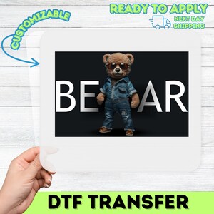 Cool Fashion Bear DTF Transfer  Ready to Press Trendy Animal T-shirt Apparel for Stylish Celebrations  Parties