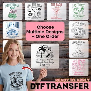 Bachelorette Party DTF, Girls Trip Iron On, Birthday Crew Heat Transfer, Camp Team Shirt Design, Wedding Group Graphic Ready To Press