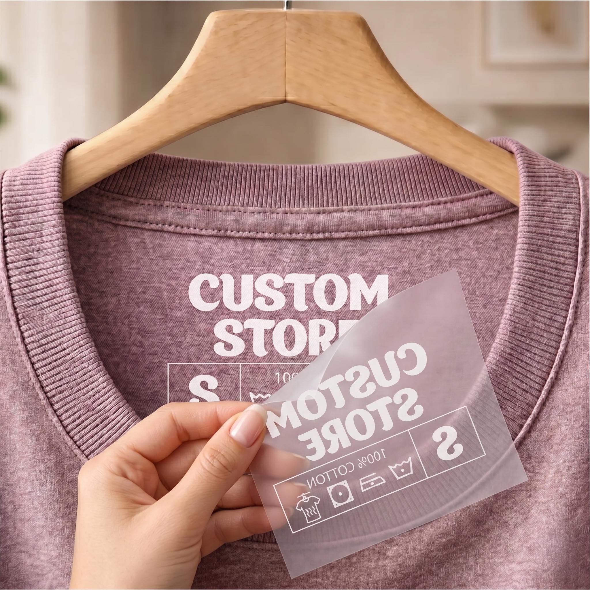 Custom DTF Transfer Neck Label for T Shirts, Personalized Logo Heat ...