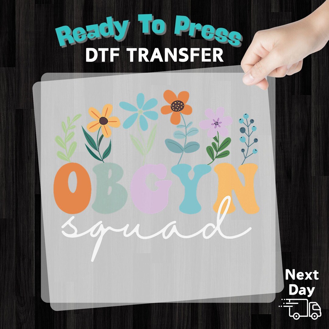 OBGYN Squad Floral Iron-on Decal, Medical Team Gift for Obstetrics ...