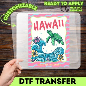 Hawaiian Vacation Retro Tropical Sea Turtle DTF-overdracht klaar om te drukken voor T-shirt of kleding voor strandliefhebbers