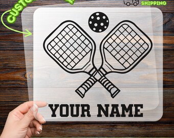 Personalized Pickleball DTF Transfer, Custom Name Minimalist Paddle Design Ready to Press, Sports Apparel Art Iron-on Decal