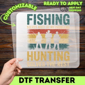 Funny Outdoor Recreation Iron-On DTF Transfer T-shirt for Fishing & Hunting, Ready to Press Vintage DTF for Outdoor Enthusiasts