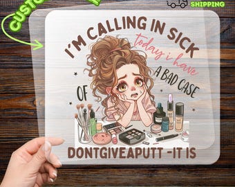Kawaii Makeup Overload DTF Transfer, Humorous Beauty Routine Iron On Decal