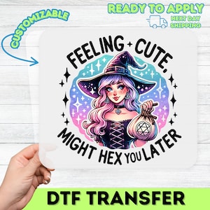 Cute Witch Halloween Humor DTF Transfer Ready To Press for T-Shirt Teen Group Apparel