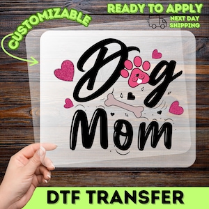 Cute Funny Dog Valentine&#39;s DTF Transfer, Ready To Press Holiday Iron-On, Valentine&#39;s Day Pet Lover T-Shirt Design for Mom