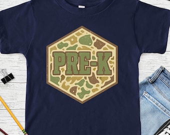 Back To School Boy Shirt, Old School Camo Shirt, Kindergarten Boy, First Day Of School Custom Shirt, PreK Camouflage Tee, First Grade Boys