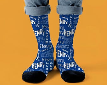 Custom Name Socks Design l Personalized Collage Name Crew Socks | Customized Socks Color l Custom Socks Gift for Men & Women