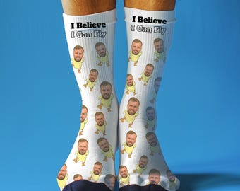 Custom Funny Running Socks | Custom Face Socks Running l Funny Duck Runner Socks l Fun Runner Athletic Socks for Men & Women