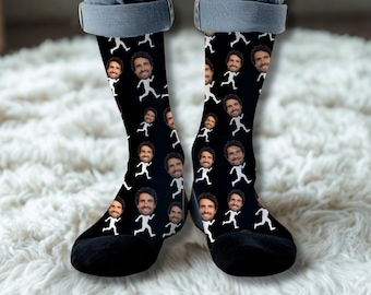 Funny Running Socks l Custom Face Socks Running l Personalised Running Crew Socks l Custom Sport Socks for Men & Women