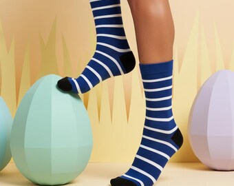 Harajuku Striped Socks | Cozy Fleece Lined, Japan Style Crew Socks