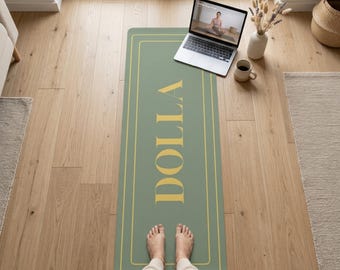 Personalized Yoga Mat Rubber & Foam l Fitness, Pilates, Home Gym Exercise Mat l Custom Yoga Mat with Strap