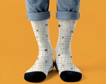 Sokken AI-programmeur l Netwerkknooppuntdiagram sokken l Tech Engineers-sokken l Coderingssokken l Computerwetenschappelijke sokken l Tech-sokken Geschenken