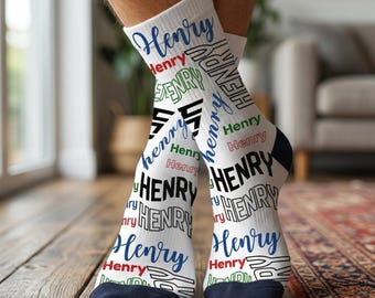 Funny Custom Name Socks l Personalized Name Crew Socks | Customized Socks Colorful Name l Personalized Socks Gift for Men & Women