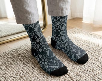 Engineering Socks l Programmer Engineer Crew Socks l Computer Software Crew Socks l Gift for Teacher & Engineering