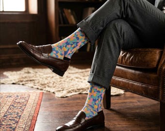 Modern Geometric Dress Socks l Statement Socks Men & Women l Gift Socks for Boss and Coworker