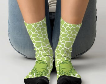Dinosaur Paw Socks l Paw Crew Socks l Green Dino Socks l Funny Socks for Kids