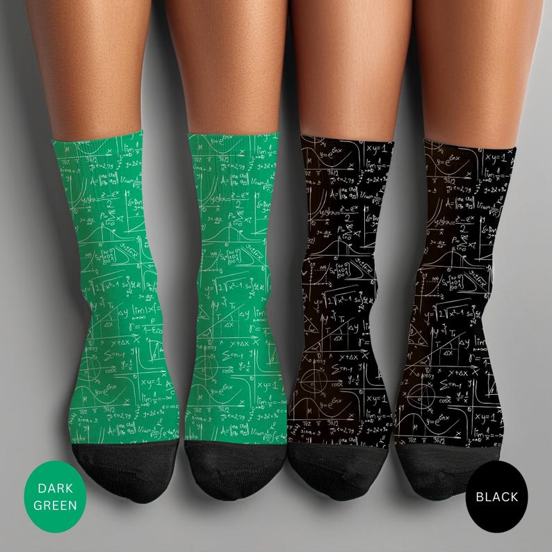 Math Diagram Socks L Math Nerdy Crew Socks STEM Geek Socks L Equation ...