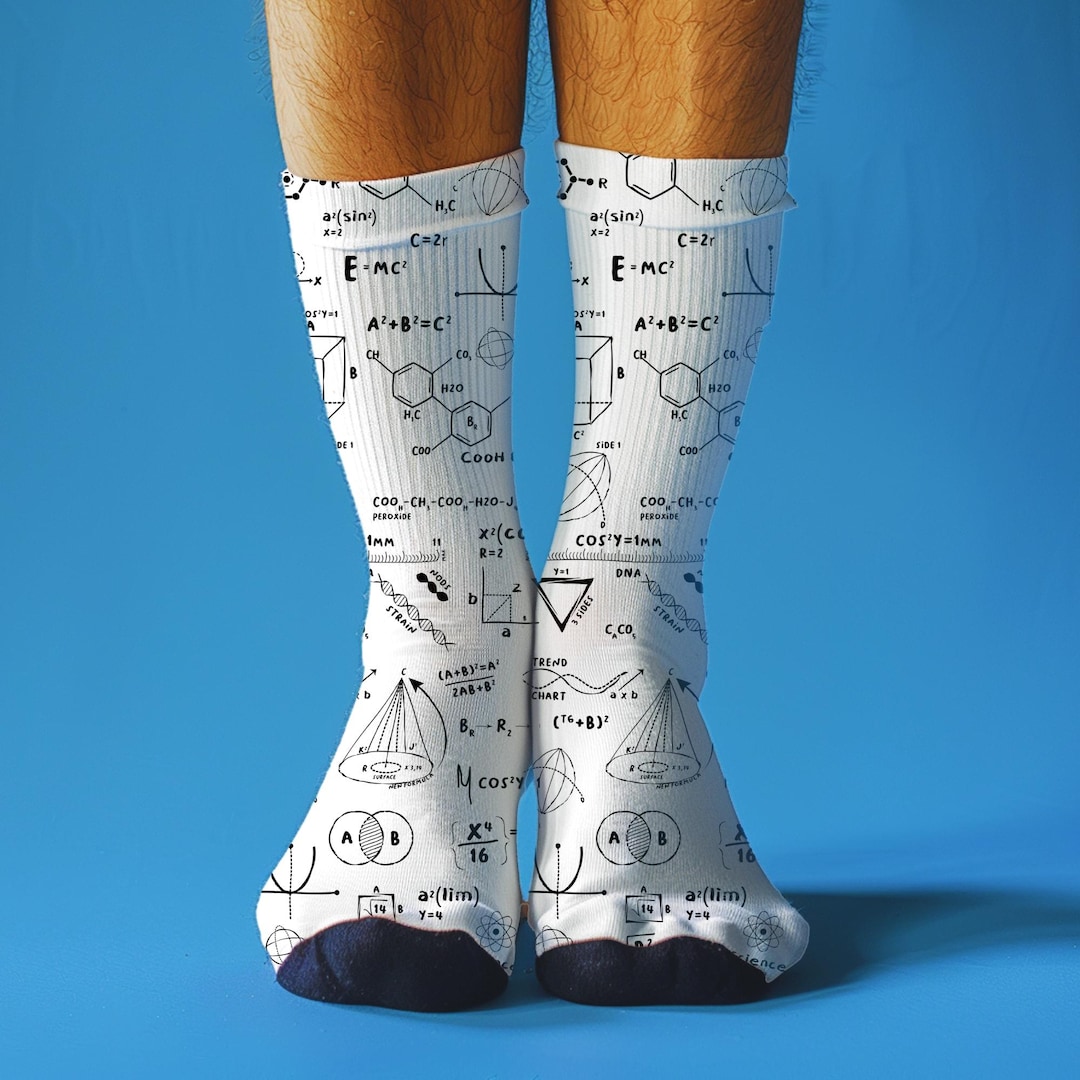Sock Geometry Geometry Math Socks L Math Nerdy Unisex Socks STEM Student Socks ...