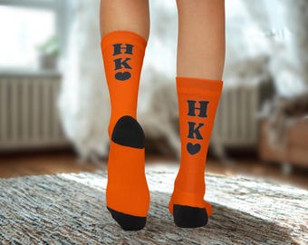 Custom Monogram Socks | Initial Name Crew Socks l Custom Socks Gift for Men and Women