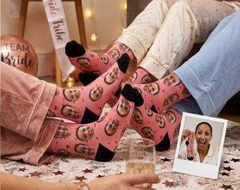 Wedding Socks Bridal Party Gifts, Custom Bride Face Socks, Funny Groom Gift, Bachelor Party Favor, Wedding Party Gift, Hen Party Socks