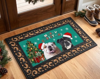 Custom Pet Rubber Doormat Interchangeable Entry Mat l Personalized Christmas Friend Gifts l Welcome Mat Rectangular or Half Moon
