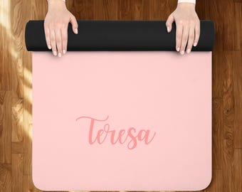 Custom Name Yoga Mat | Personalized Yoga Mat with Strap l Fitness & Pilates Mat Mandala l Home Gym Gift Yoga Mat l Non-Slip Suede