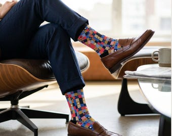 Modern Dress Socks Men and Women l Statement Crew Socks l Cool Dress Socks for Streetwear and Office