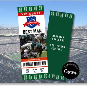NFL Football Best Man & Groomsman Wedding Proposal Invite Cards, Digital download for Groom, Bachelor Party Invitations