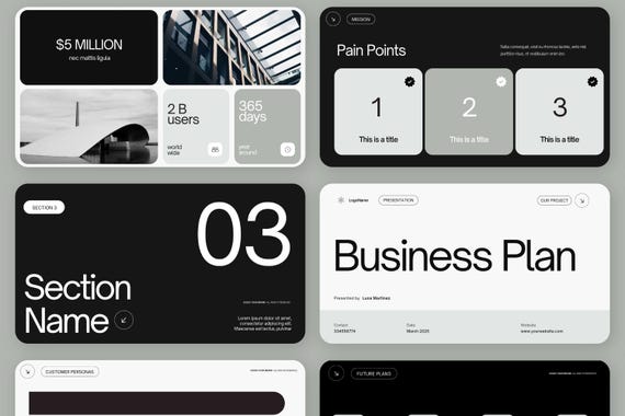 Business Pitch Deck Modern Canva Template for Tech Startup Presentations |  Business Modern Canva Editable Presentation Template